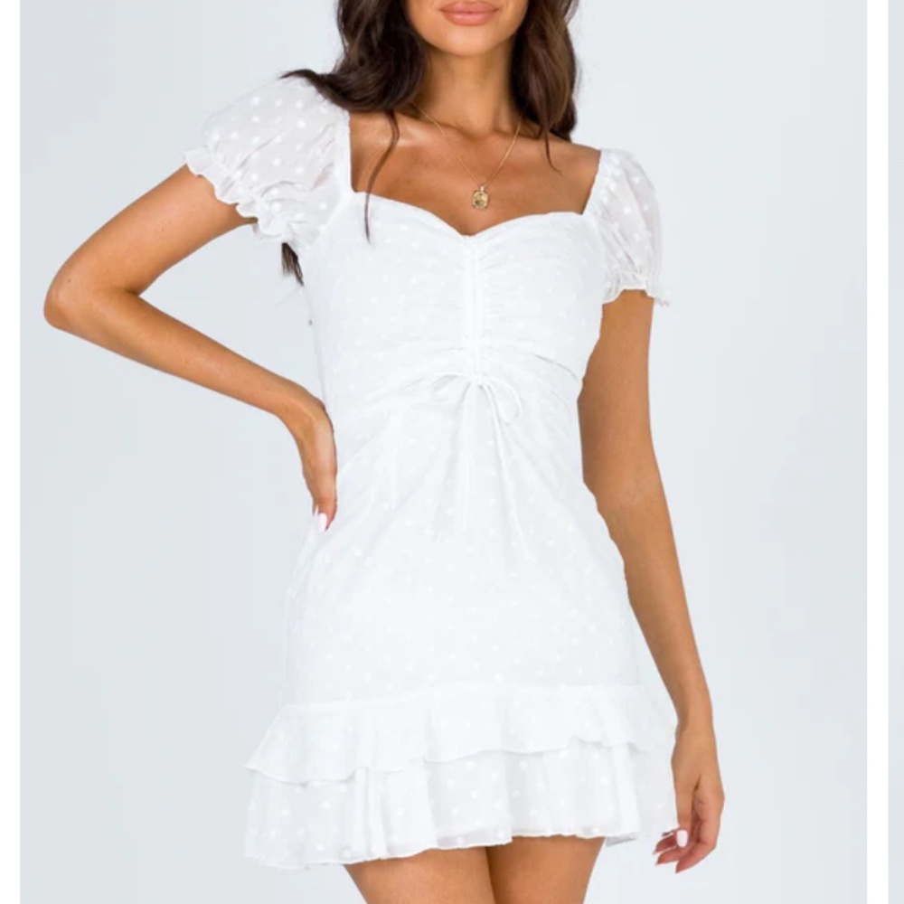 MIKAIL MINI DRESS WHITE ( PRINCESS POLLY )